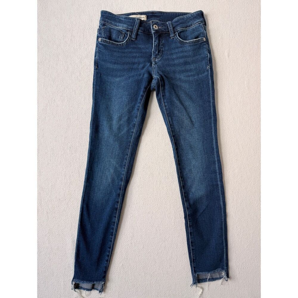 Pilcro and the Letterpress Raw Hem Skinny Jeans Women's 26 Dark Wash